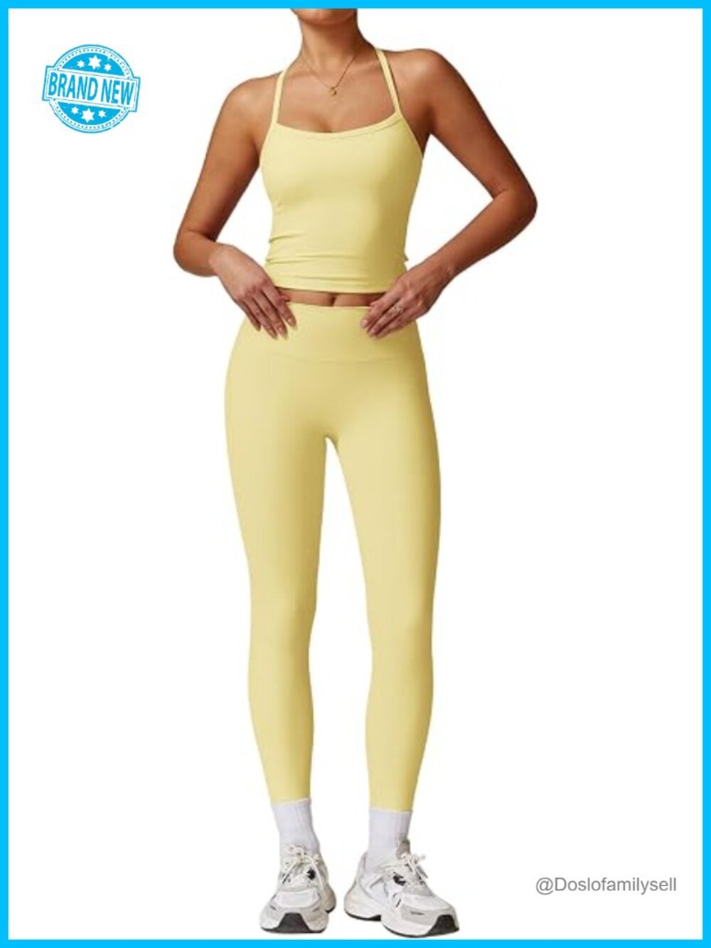 Backless Strappy Sports Bra & Seamless Leggings Yoga Outfit Set